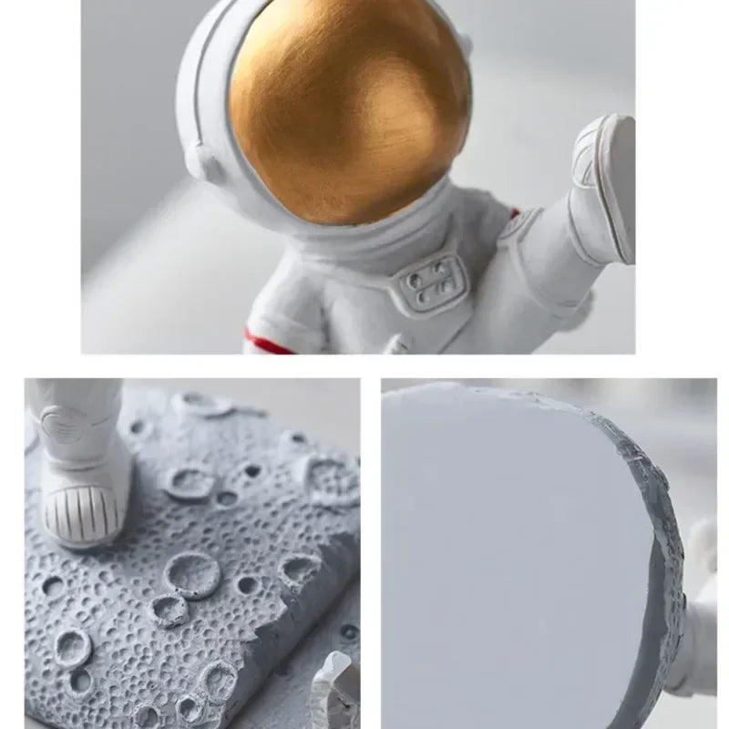 Nordic Astronaut Phone Holder – Resin Space-Themed Desk Ornament for Office & Home - Image 6