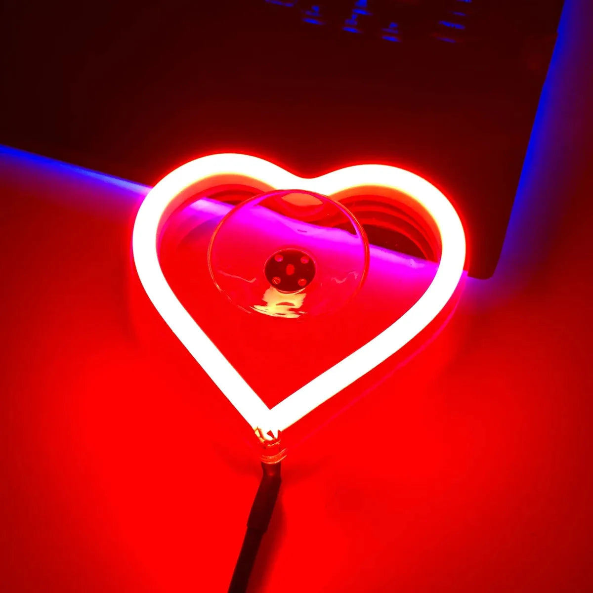 Car Interior Decorative Ambient Light – Heart-Shaped Neon LED Atmosphere Lamp for Windows - Image 12