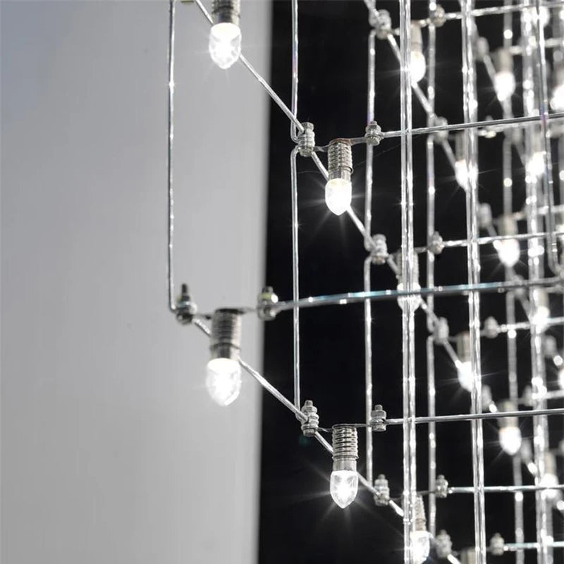 Modern Luxury Cube Chandelier – Large LED Pendant Light for Living Room, Dining & Office Spaces - Image 6