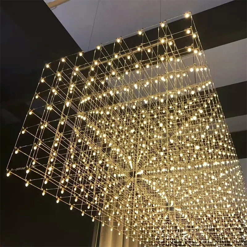 Modern Luxury LED Chandelier – Large Hanging Pendant Light for Living Room, Office, Hotel Lobby & Dining Area - Image 5