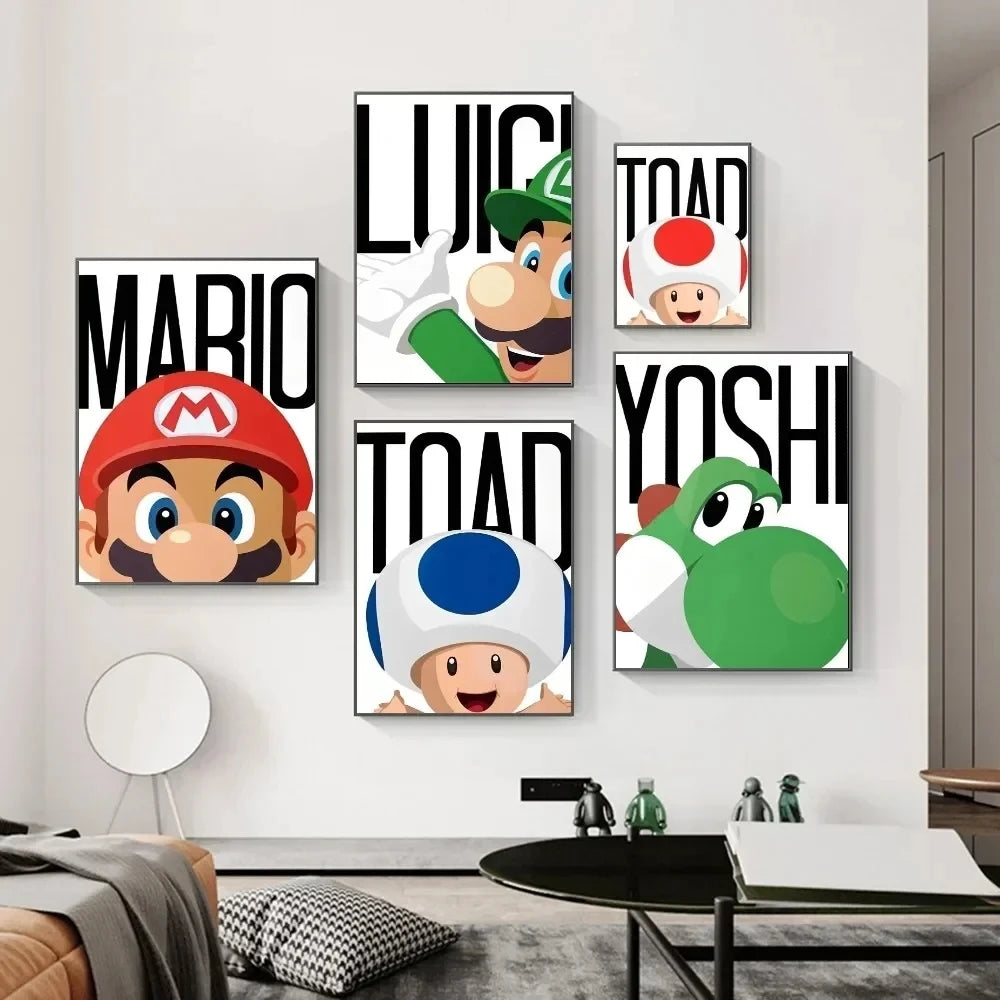 Classic Anime Movie Art Mario Poster Prints - Image 3