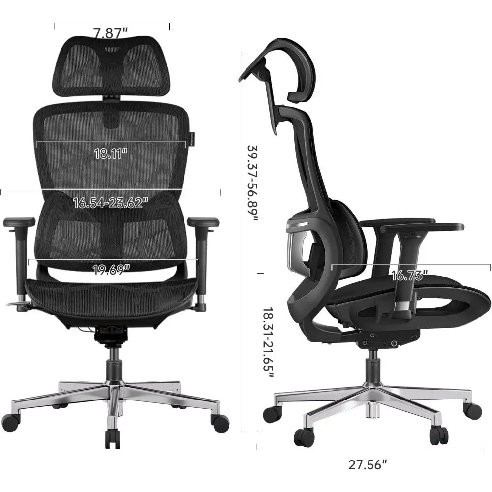 E2 Ergonomic Office Chair – Big and Tall Mesh Chair with 6-Way Dynamic Lumbar Support & 3D Armrests - Image 2