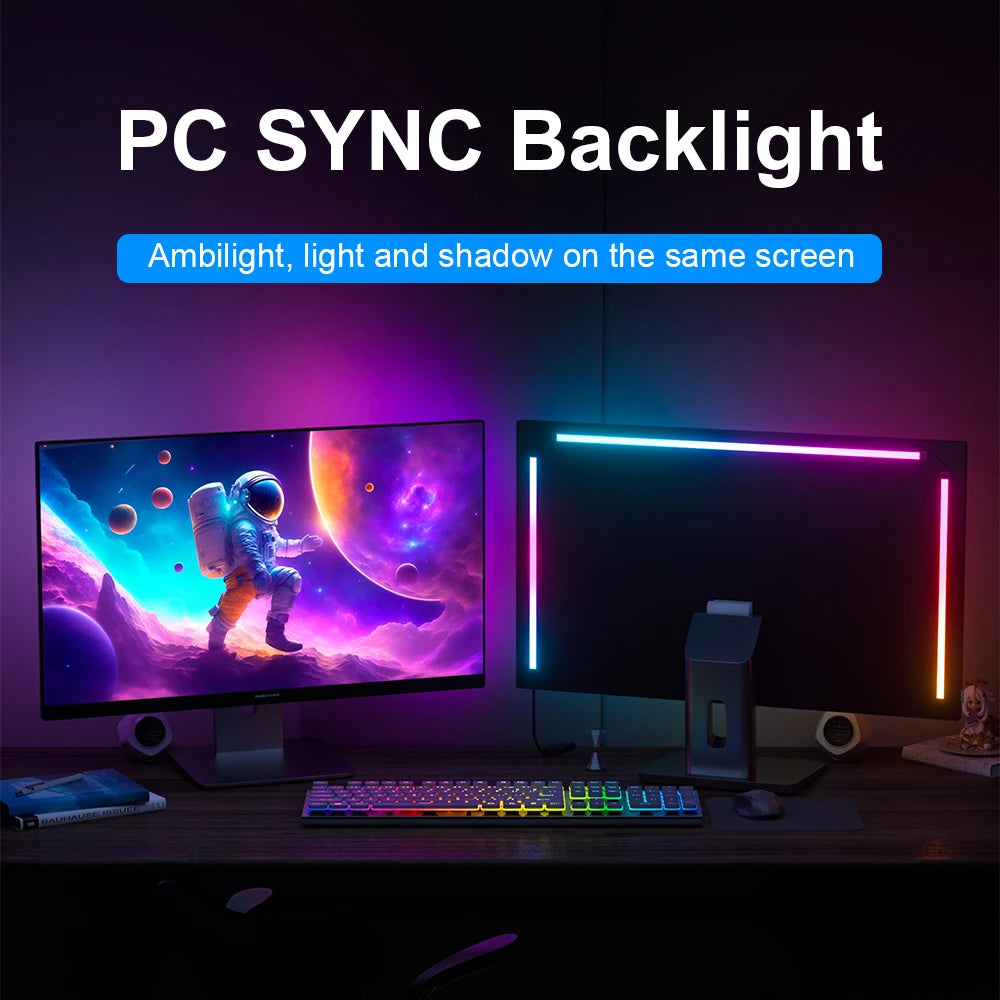 Gaming Monitor Light Strip – RGB Color Sync Backlight with Smart Ambient Control for TV & PC Setup - Image 2