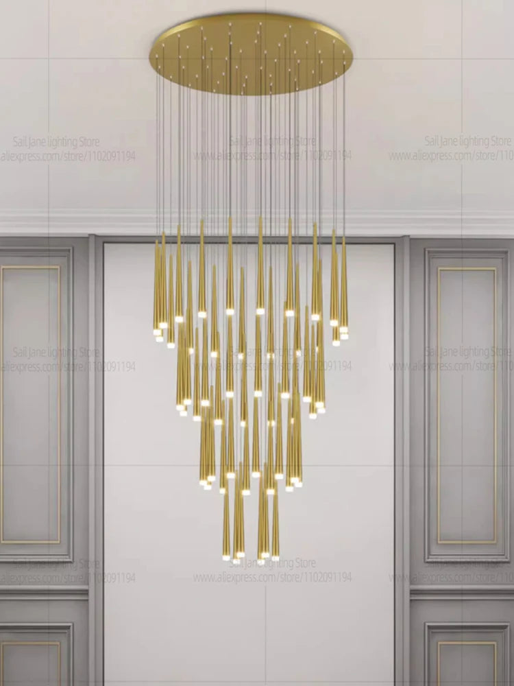 Minimalist Modern LED Chandelier – Designer Pendant Lighting for Duplex Living Rooms, Dining Areas & Staircases - Image 4