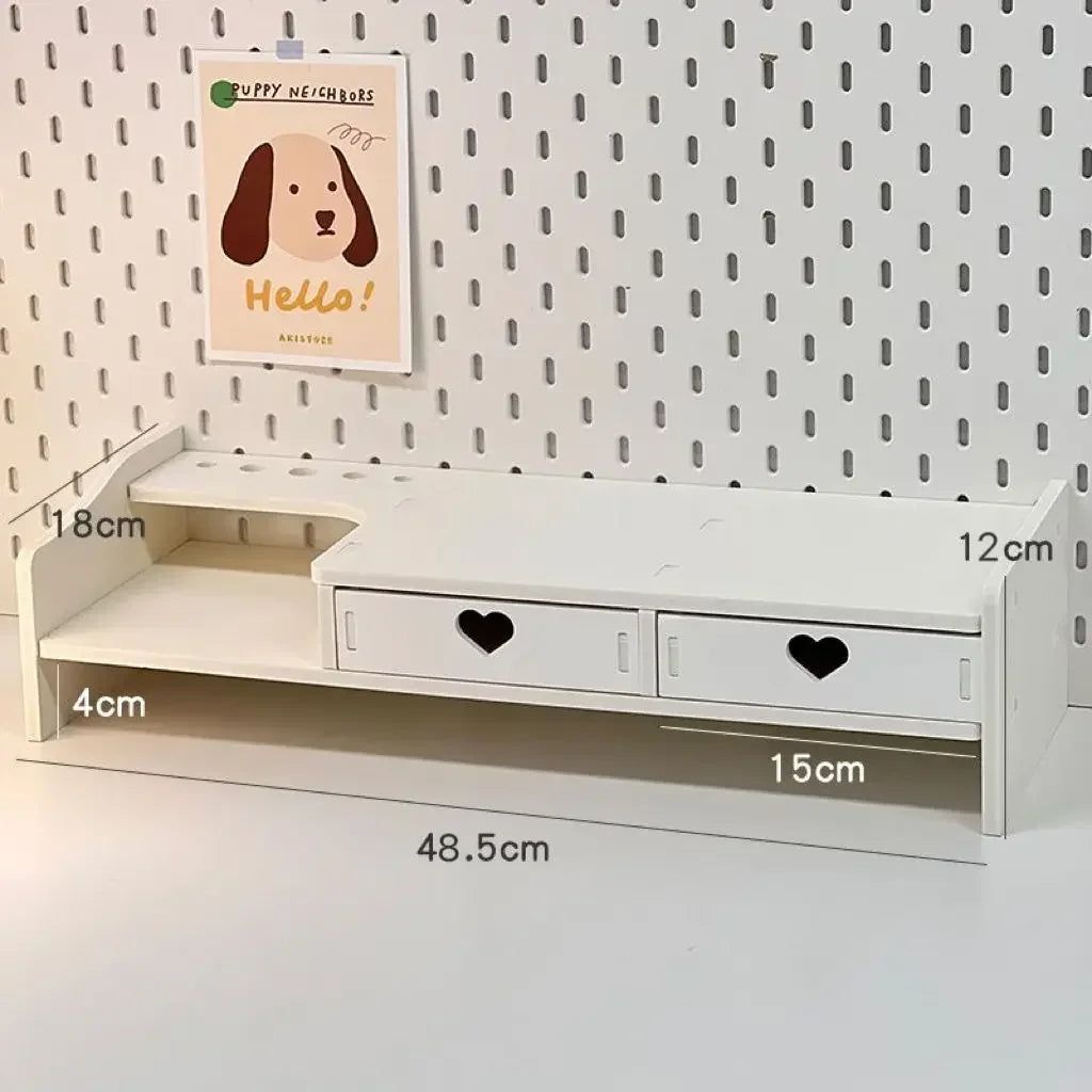 INS Desktop Elevation Stand with Drawers – Multifunctional Storage & Display Rack for Student and Home Office Desks - Image 12