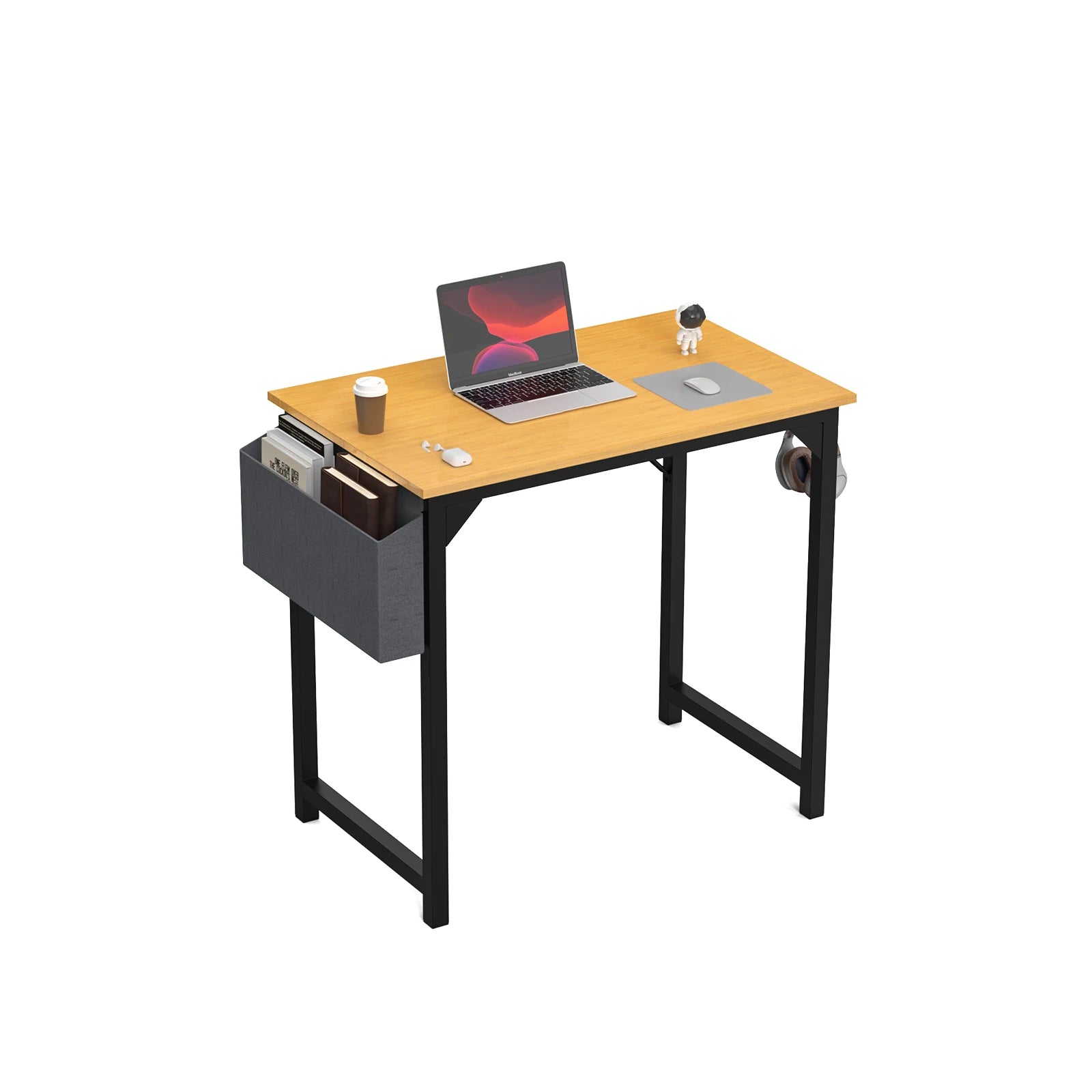 JHK Computer Desk – Modern Simple Writing, Study & Gaming Table with Side Bag & Headphone Hook - Image 16