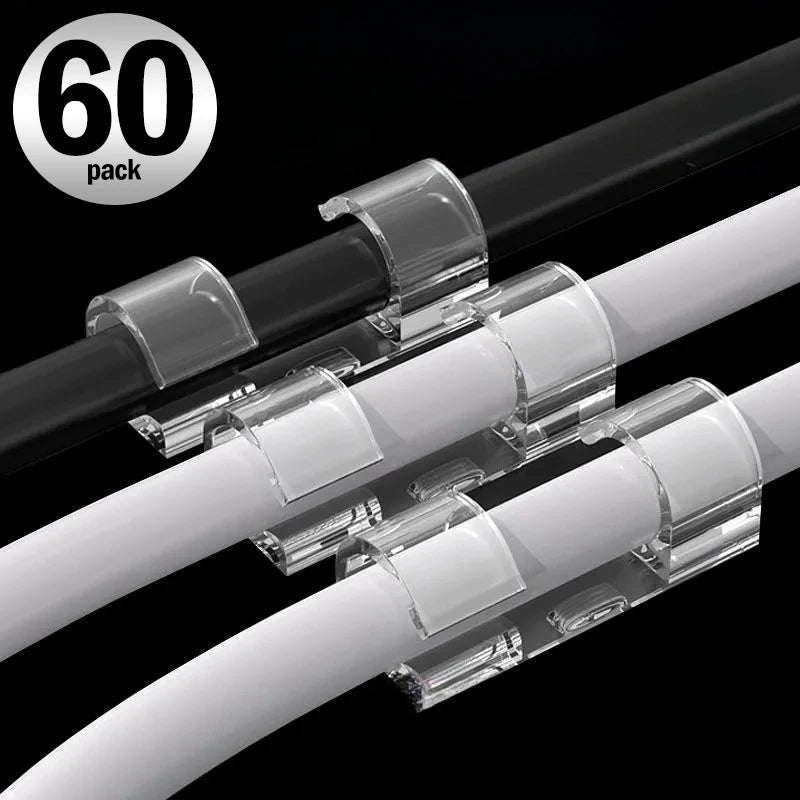 1β60Pcs Self-Adhesive Cable Clips Organizer