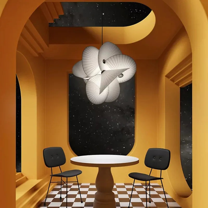 Moooi Serpentine-Inspired Chandelier – Japanese-Style Fabric Pendant Light for Office, Loft & Home Décor - Image 2