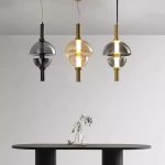 Nordic Designer Glass Chandelier – Minimalist Pendant Lamp for Dining Rooms, Bedrooms & Office Spaces